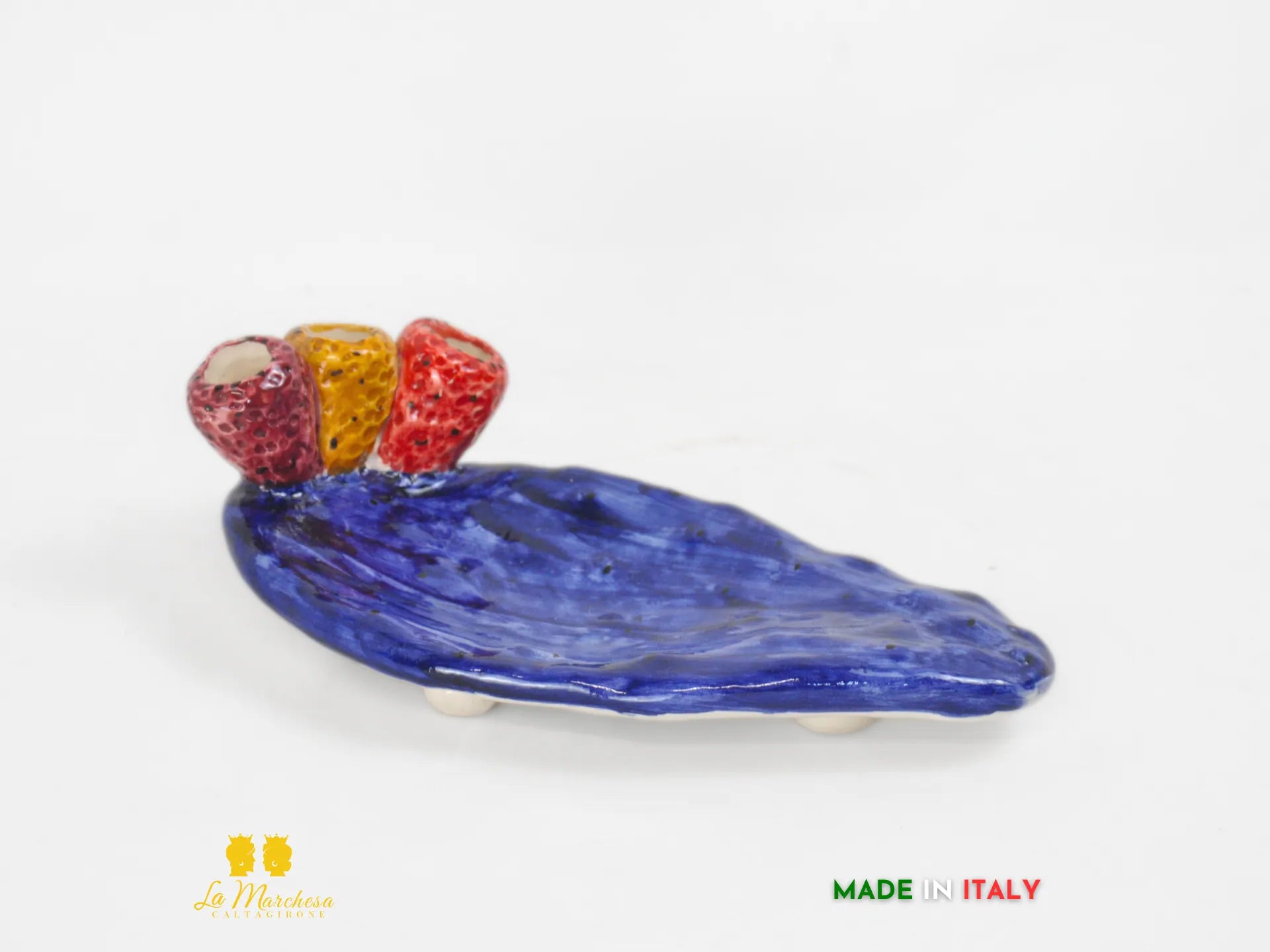 Vassoietto fichi d’india Ceramica di Caltagirone 19cm - Vari Colori
