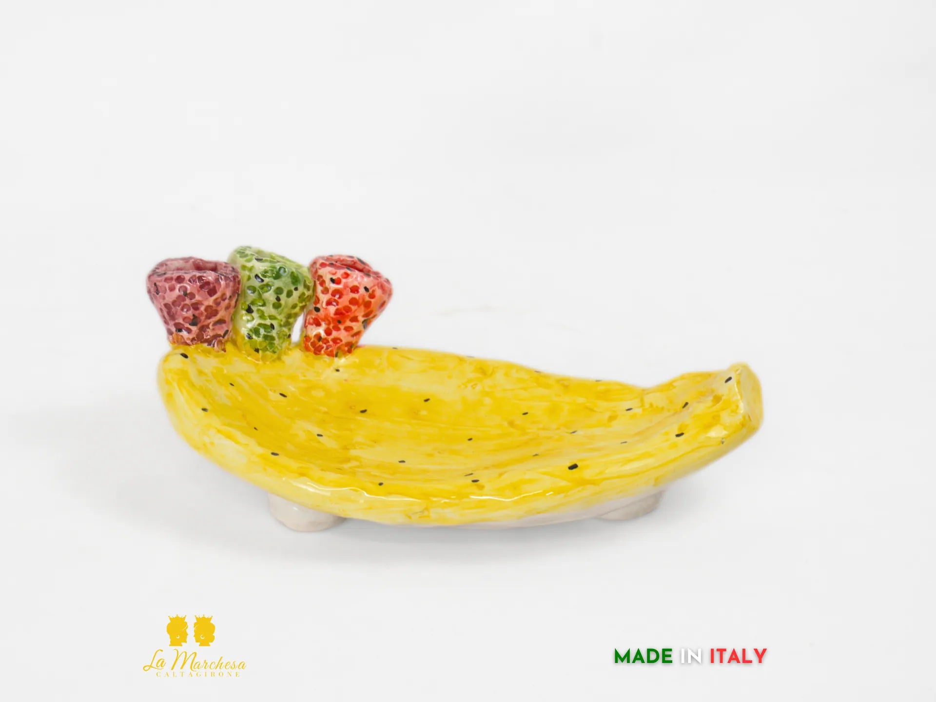 Vassoietto fichi d’india Ceramica di Caltagirone 19cm - Vari Colori