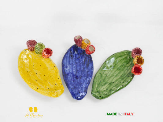 Vassoietto fichi d’india Ceramica di Caltagirone 19cm - Vari Colori