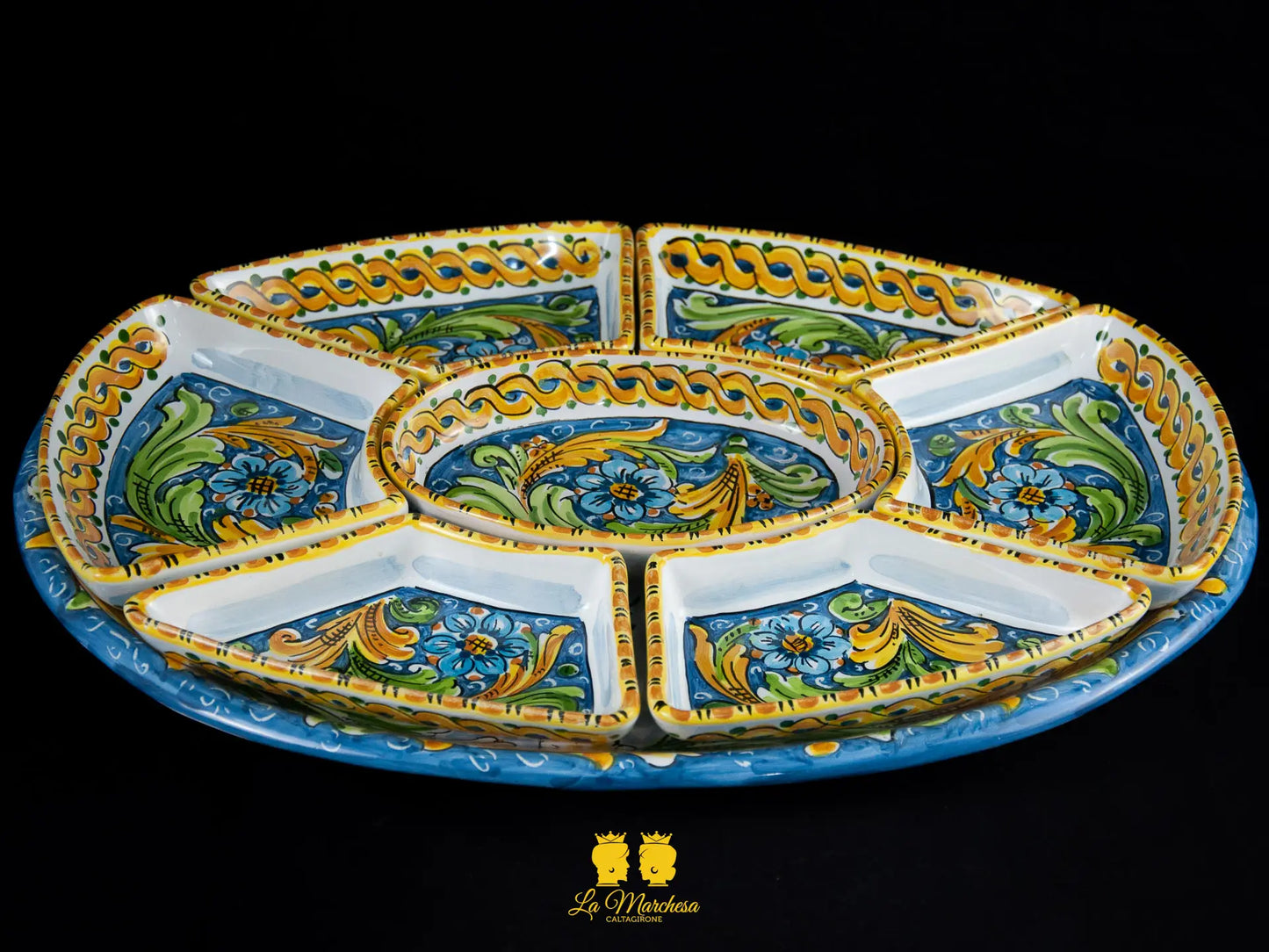 antipastiera in ceramica di caltagirone
