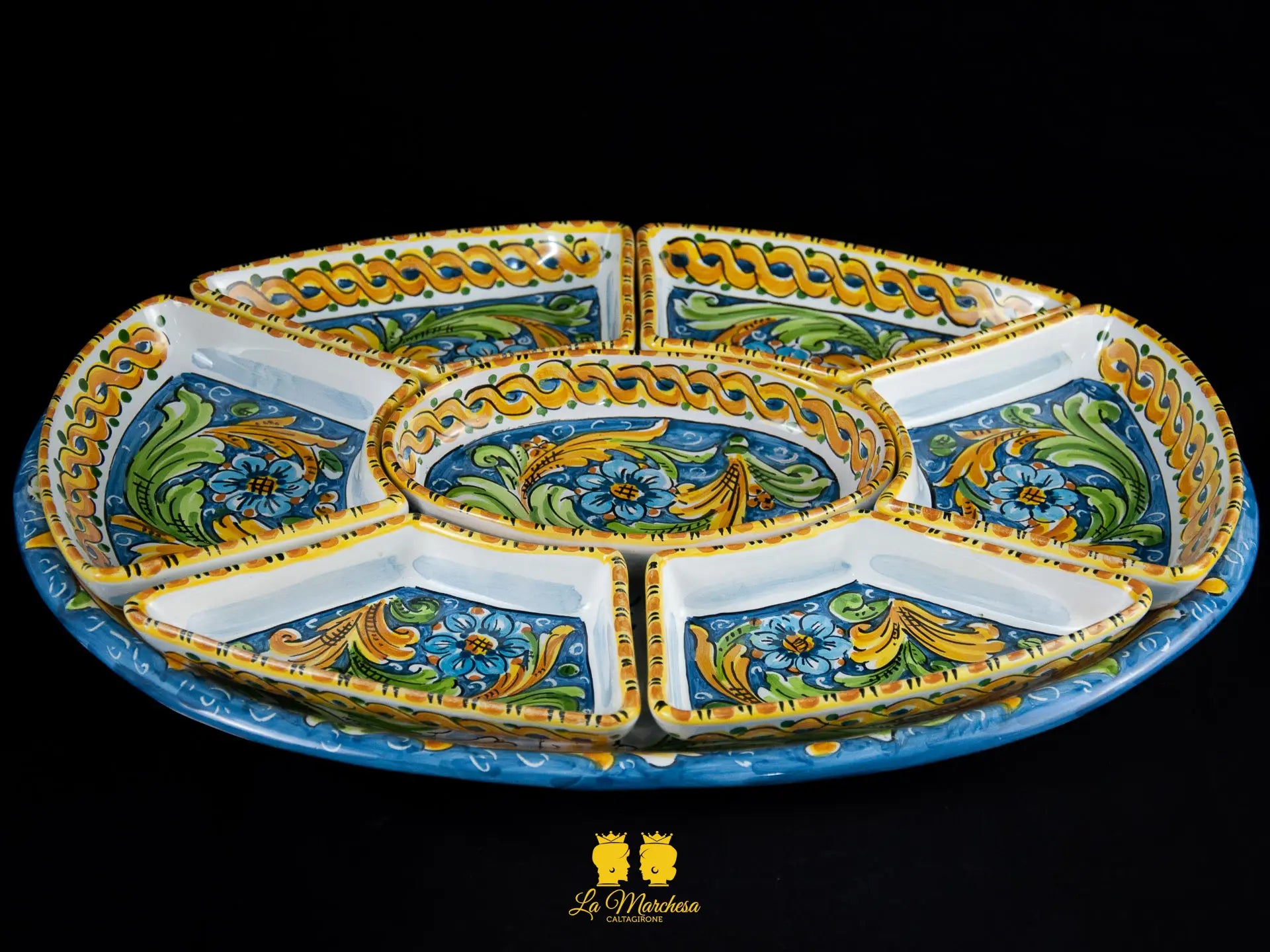 antipastiera in ceramica di caltagirone