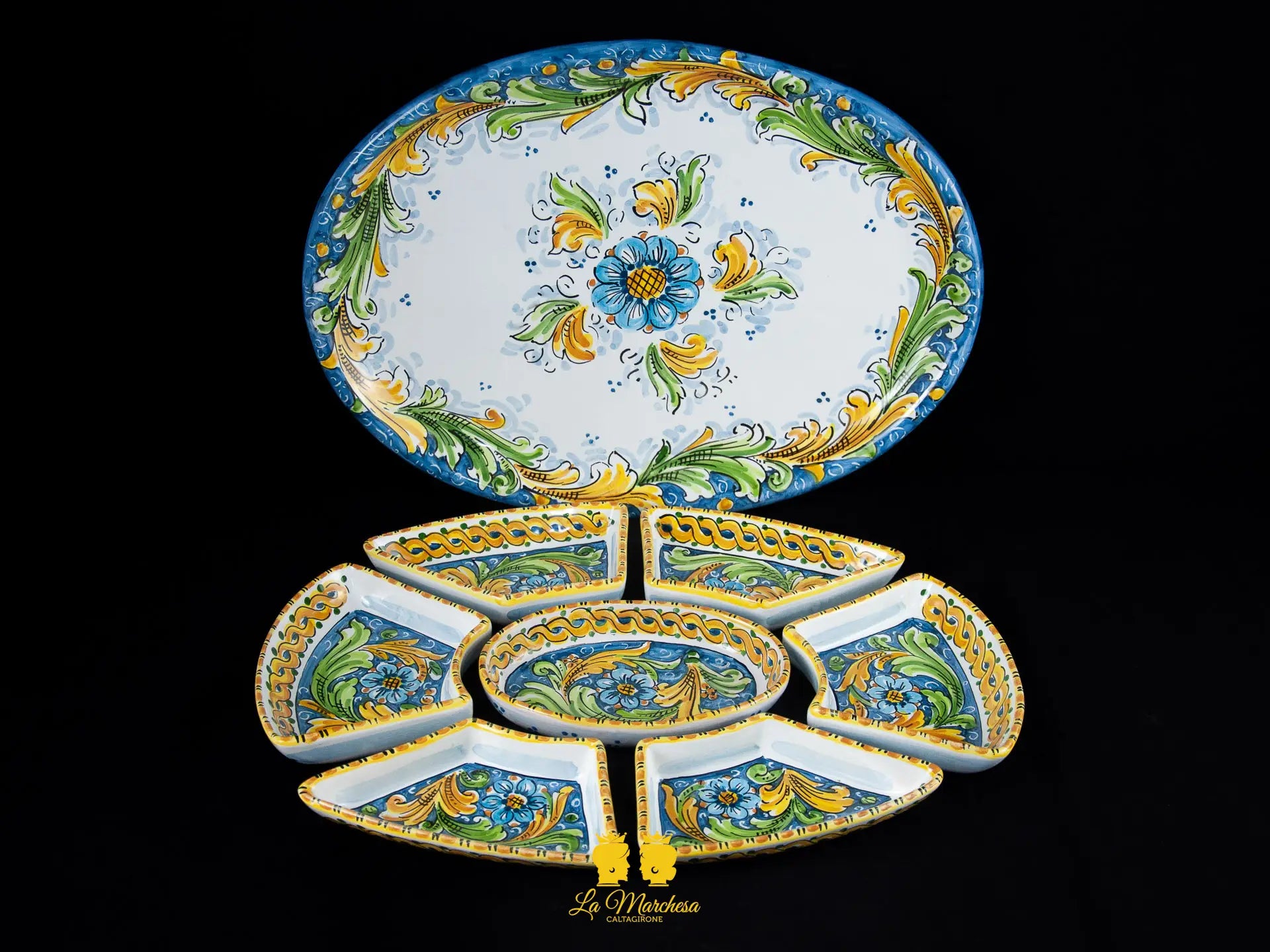 antipastiera in ceramica di caltagirone