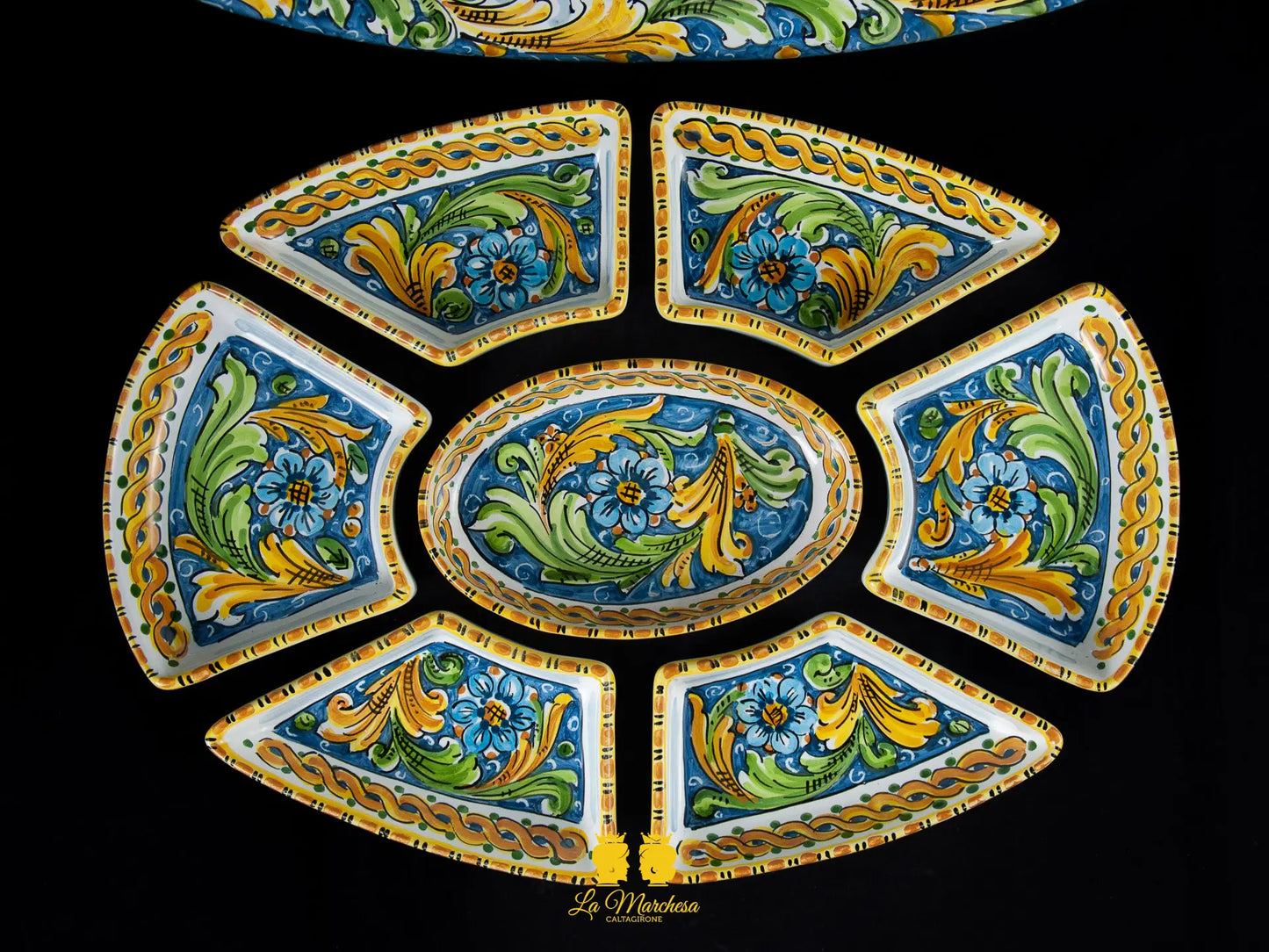 antipastiera in ceramica di caltagirone