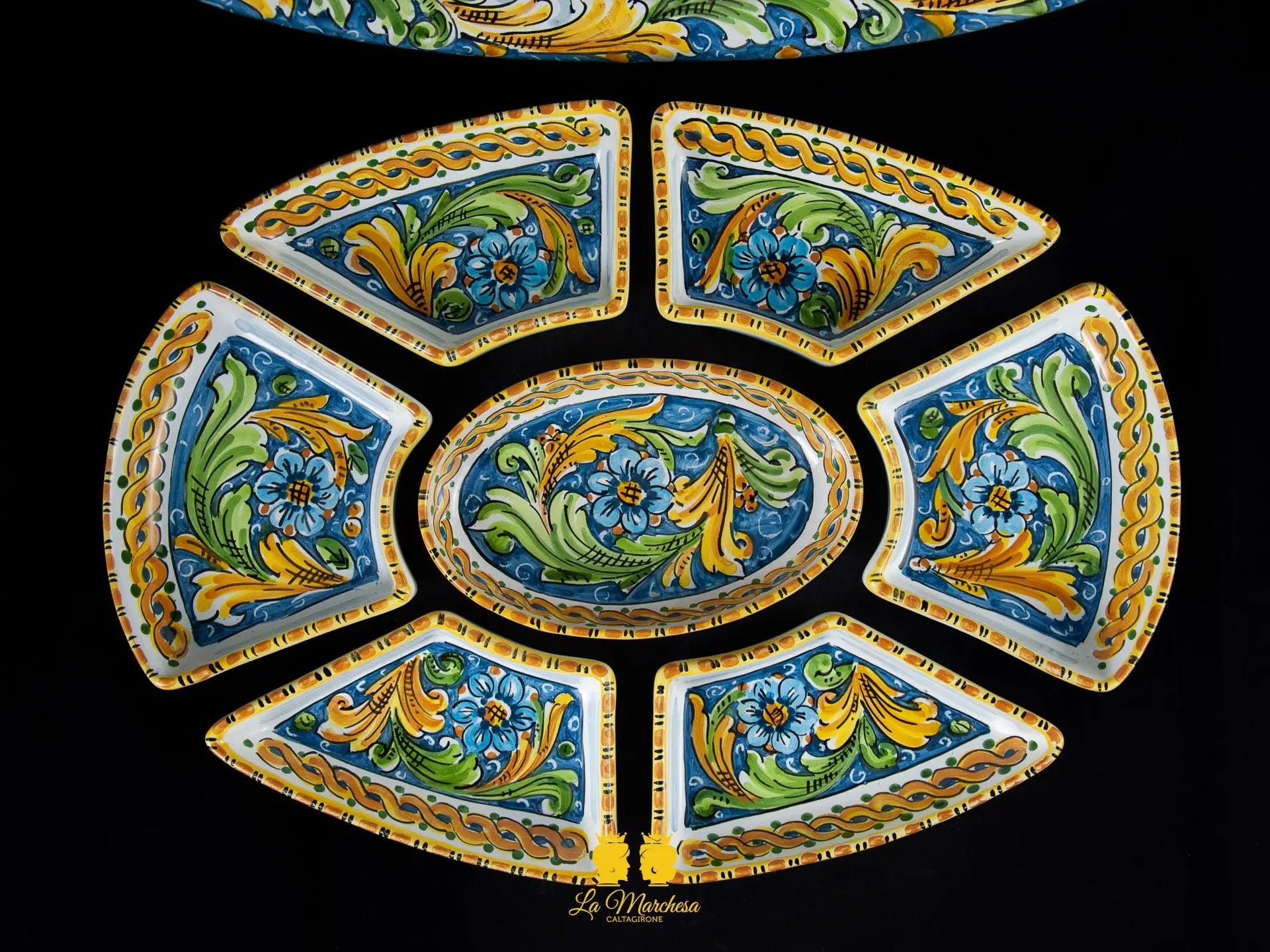 antipastiera in ceramica di caltagirone