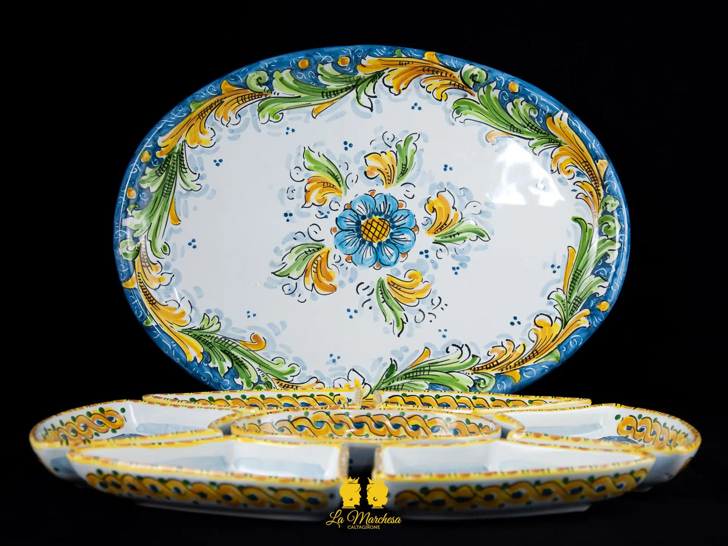 antipastiera in ceramica di caltagirone