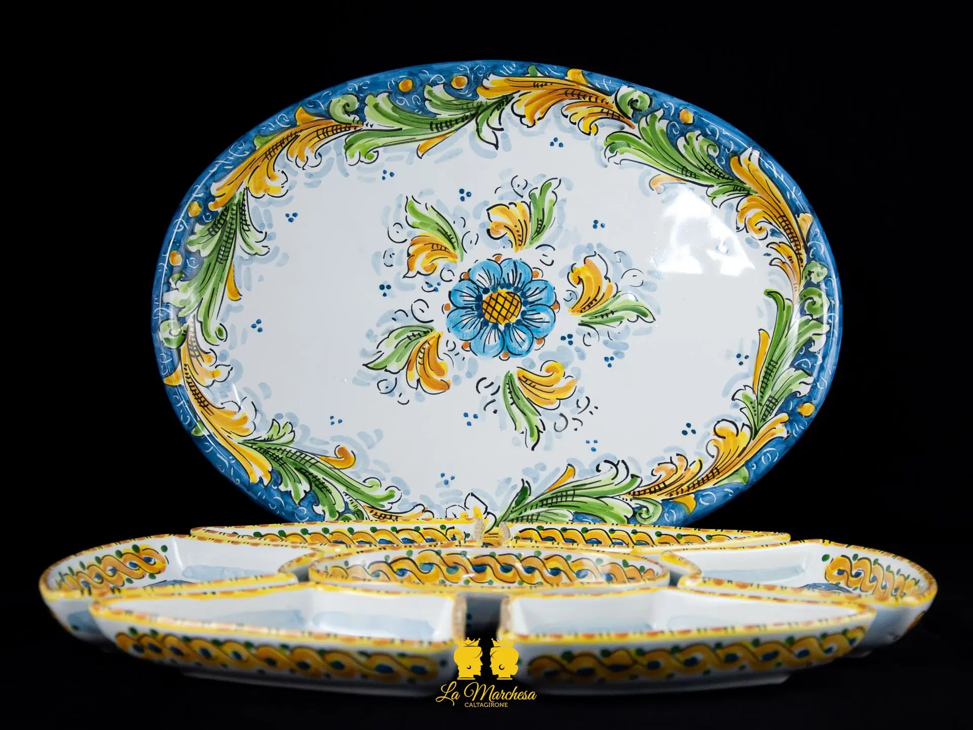 antipastiera in ceramica di caltagirone