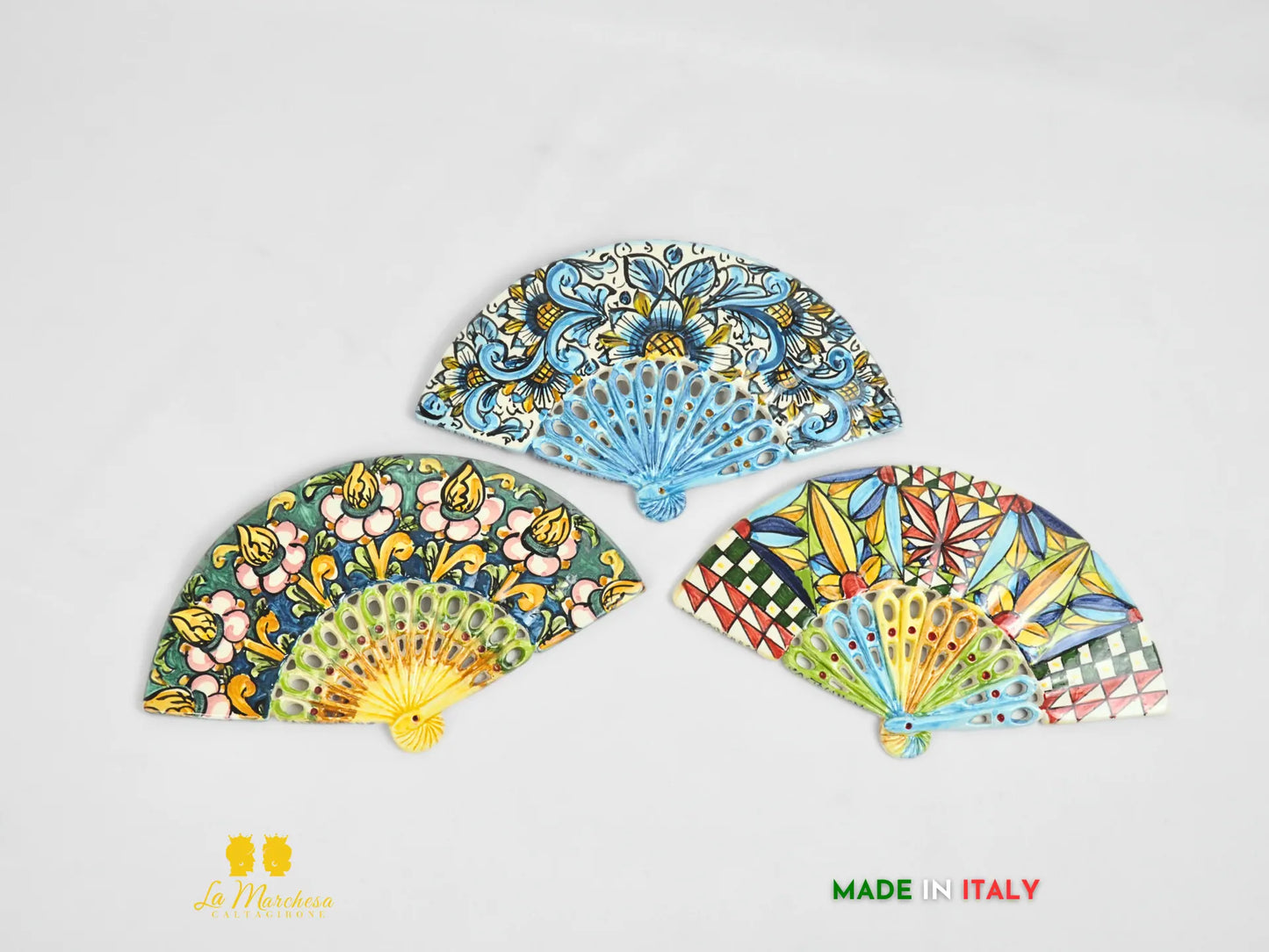Ventaglio in Ceramica di Caltagirone Decorazione da parete - Vari decori