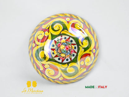 Biscottiera Arlecchino Madreperla in Ceramica di Caltagirone - Varie Misure