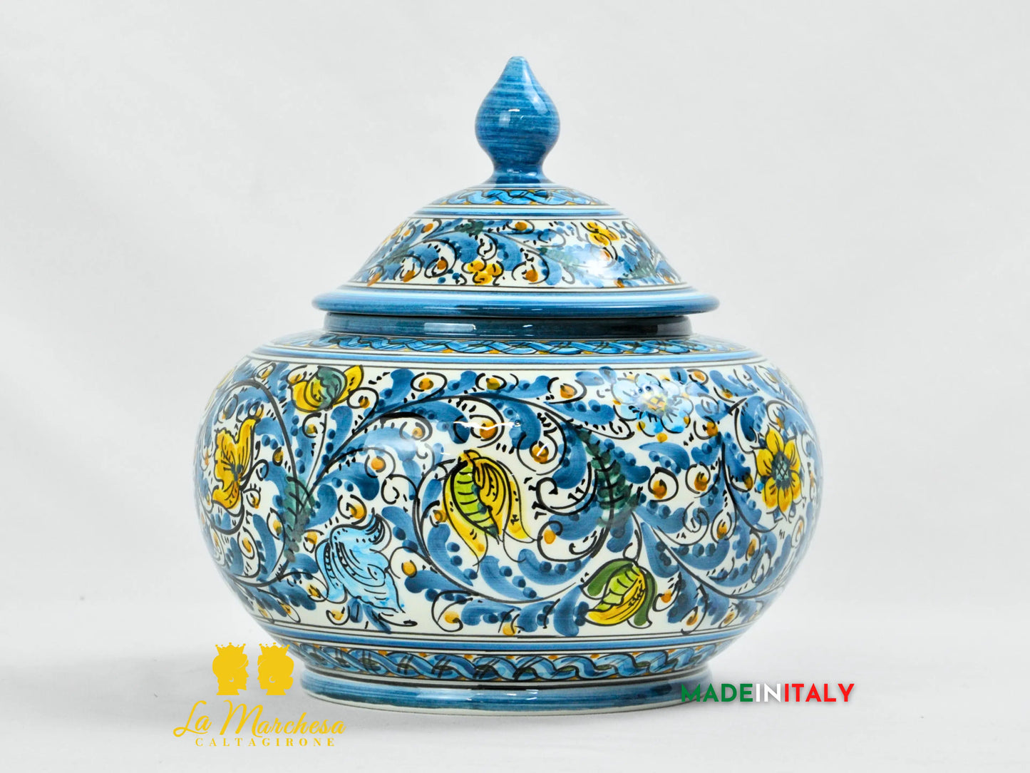 biscottiera in ceramica di caltagirone