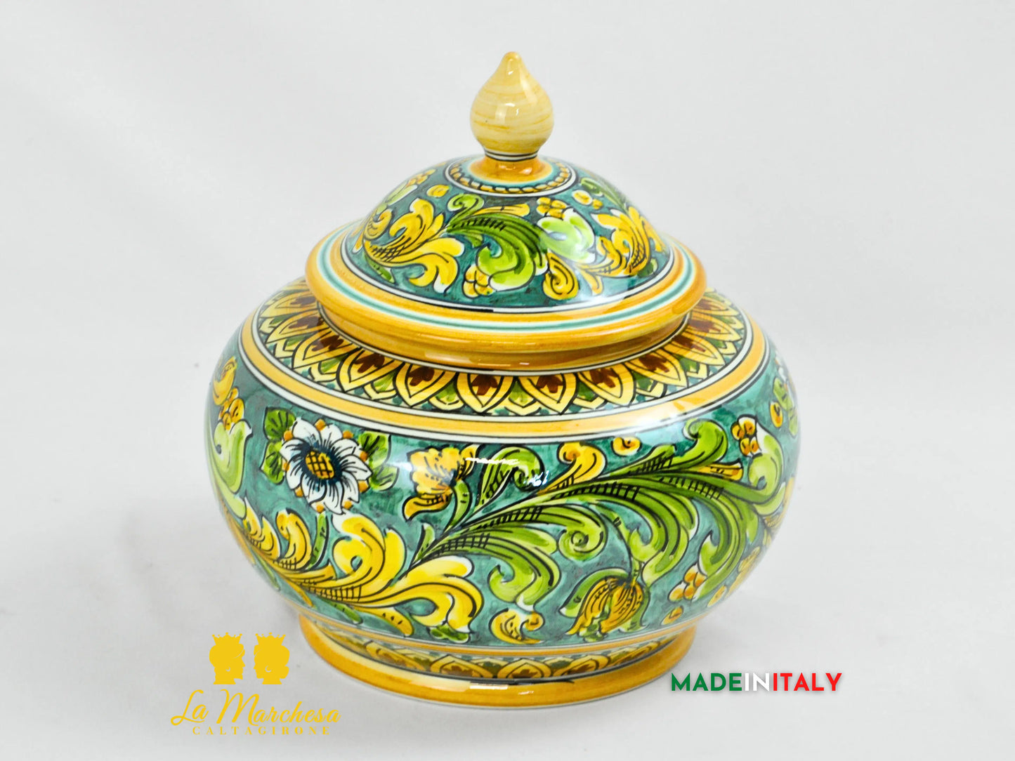 biscottiera in ceramica di caltagirone