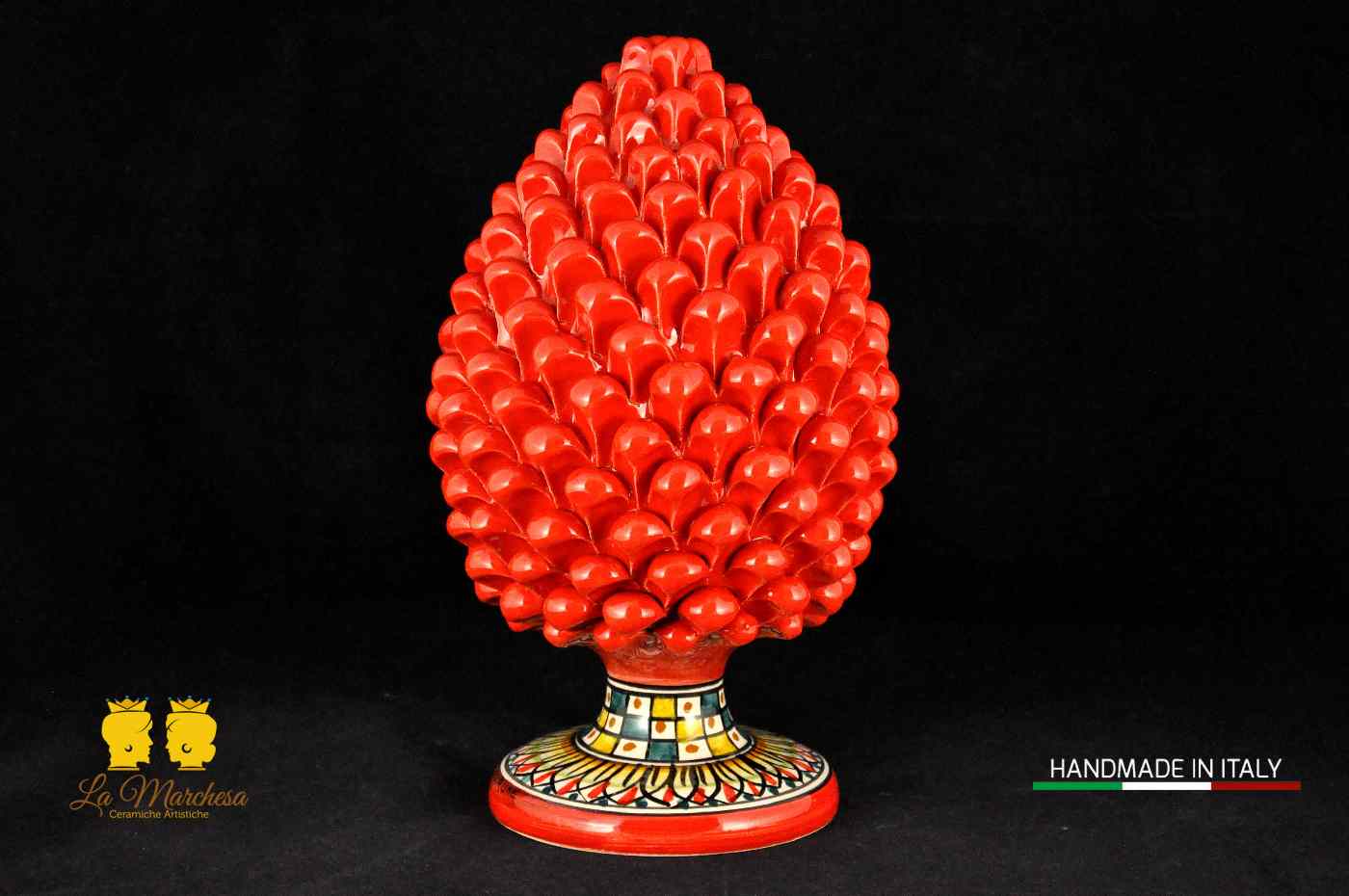 Pigna in Ceramica di Caltagirone Rosso 31cm
