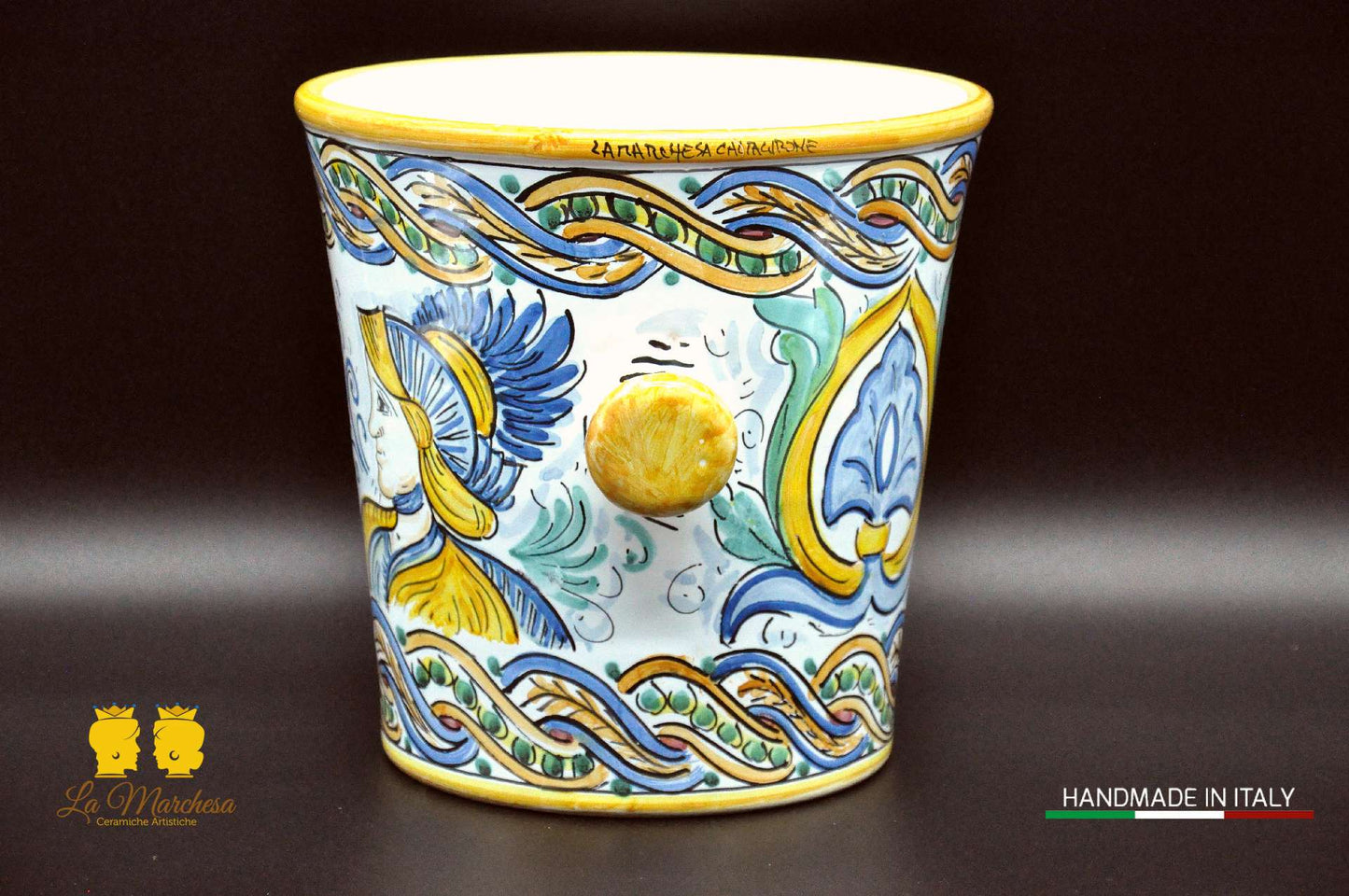 Secchiello porta giaccio ceramica di Caltagirone porta spumante o vino