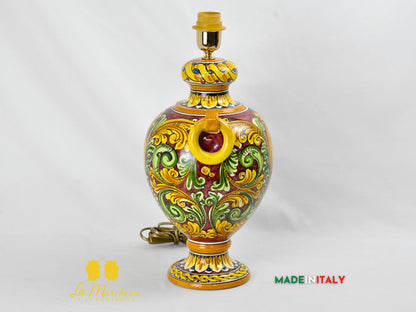 Lampada Impero Ornato Barocco in Ceramica di Caltagirone