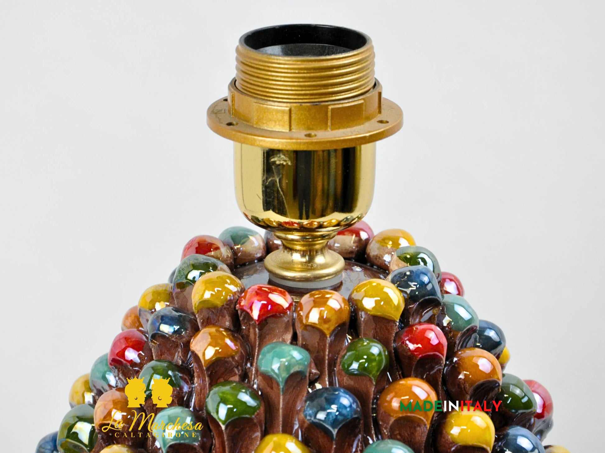 Lampada Arlecchino Madreperla in Ceramica di Caltagirone - Varie Misure