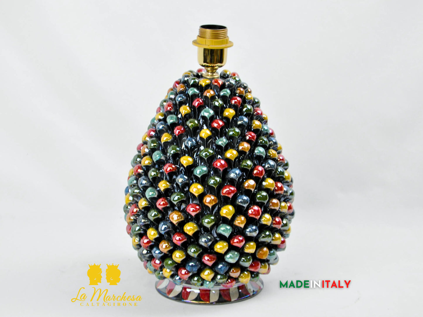 Lampada Arlecchino Madreperla in Ceramica di Caltagirone - Varie Misure