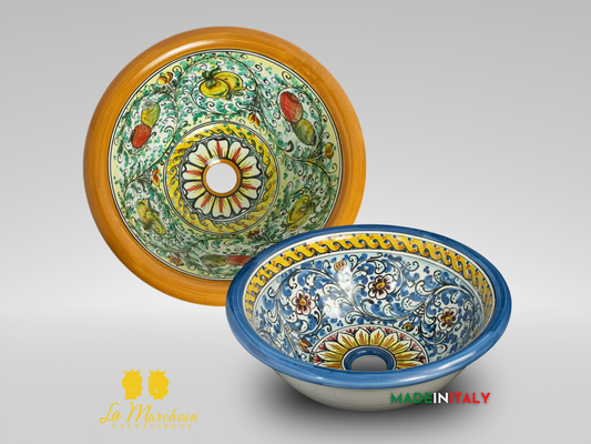Lavello in Ceramica di Caltagirone per esterno/interno - Vari Decori