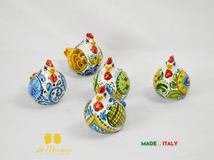 Gallina in Ceramica di Caltagirone Decorata - Varie Misure