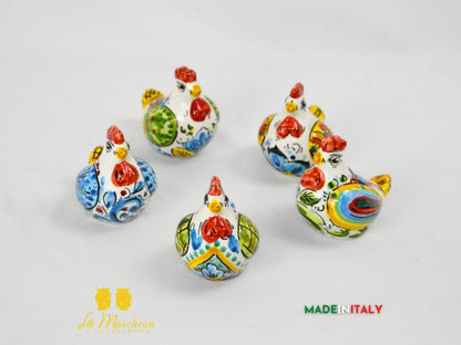 Gallina in Ceramica di Caltagirone Decorata - Varie Misure