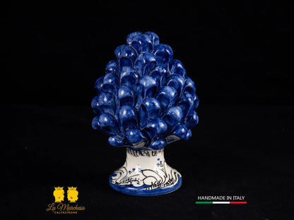 Pigna Siciliana Ceramica di Caltagirone vari colori ornato bianco 13cm