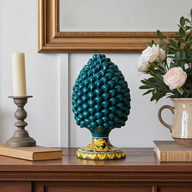 Pigna Siciliana Ottanio in Ceramica di Caltagirone 31cm