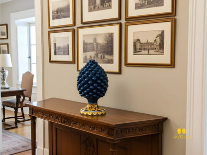 Pigna Siciliana in Ceramica di Caltagirone Blu antico- Varie Misure