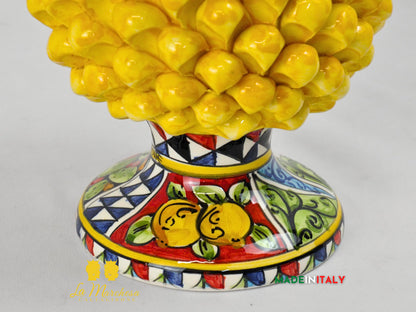 Pigna Siciliana Carretto Giallo in Ceramica di Caltagirone 26cm