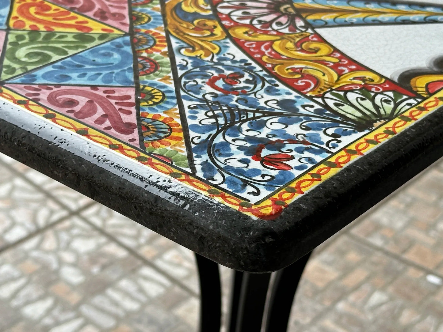 Tavolo in Pietra Lavica Carretto siciliano 50x70cm