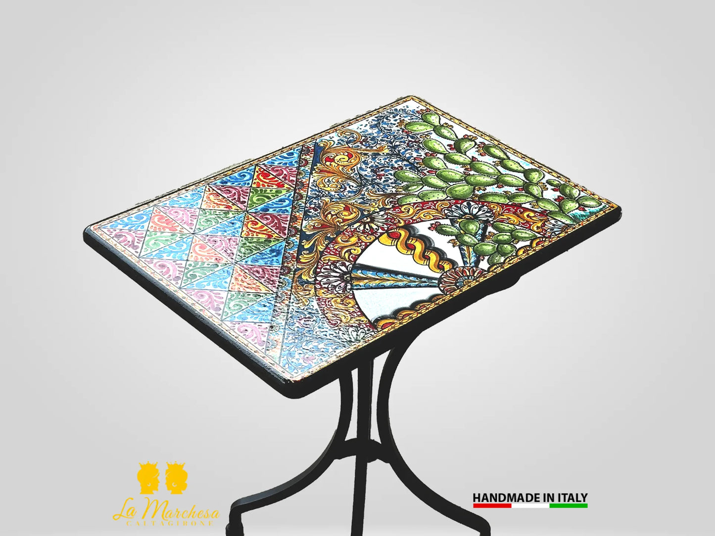 Tavolo in Pietra Lavica Carretto siciliano 50x70cm