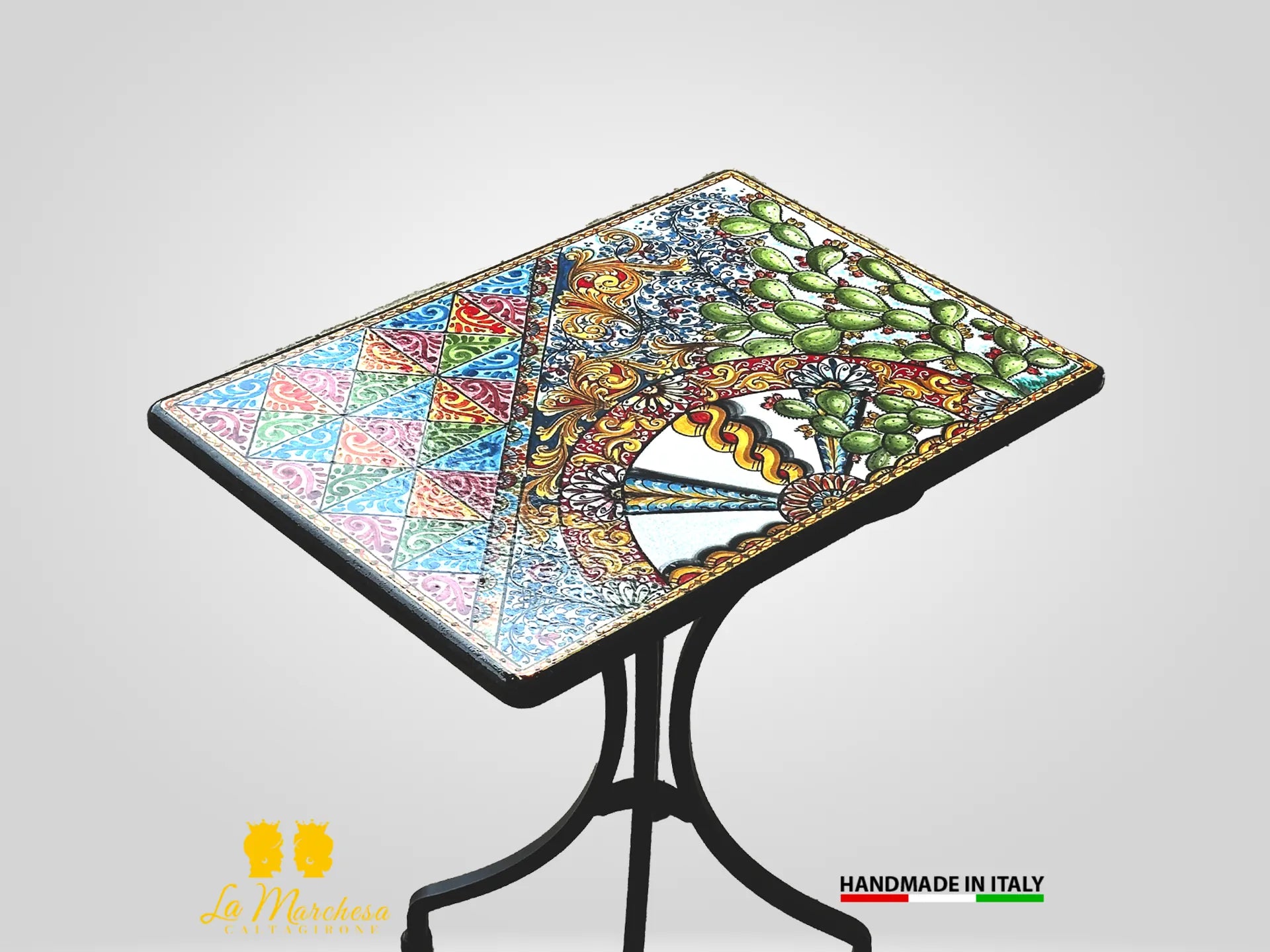 Tavolo in Pietra Lavica Carretto siciliano 50x70cm
