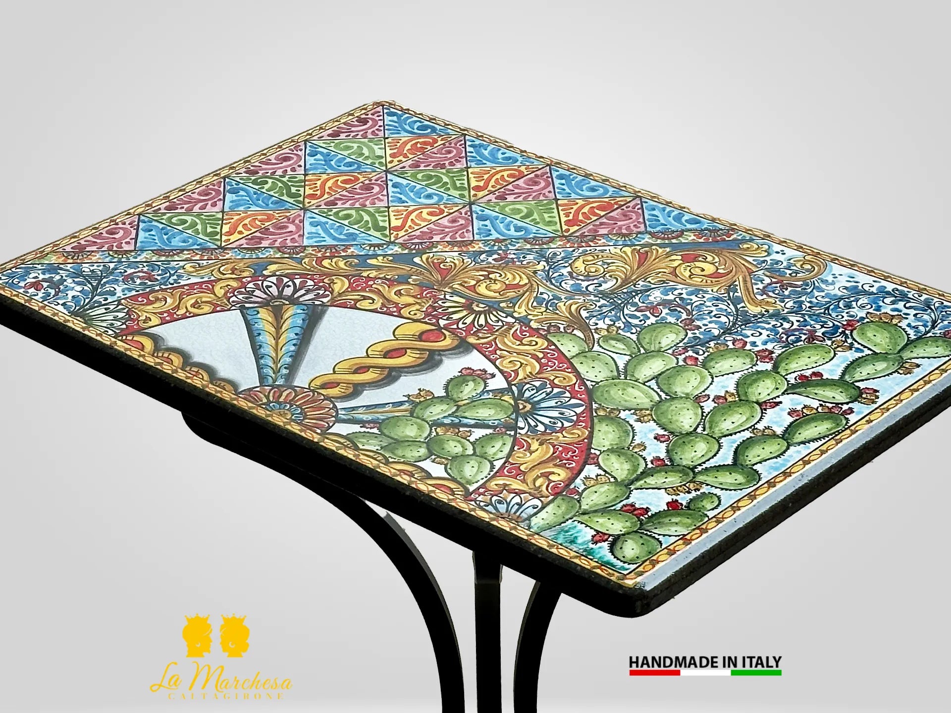 Tavolo in Pietra Lavica Carretto siciliano 50x70cm