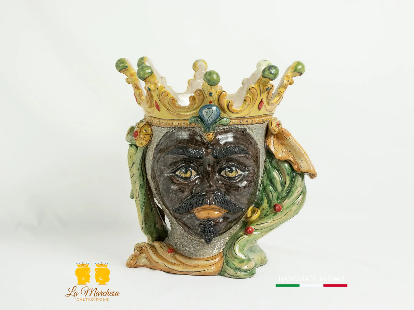 Testa di moro cm30 Vaso ceramica di Caltagirone