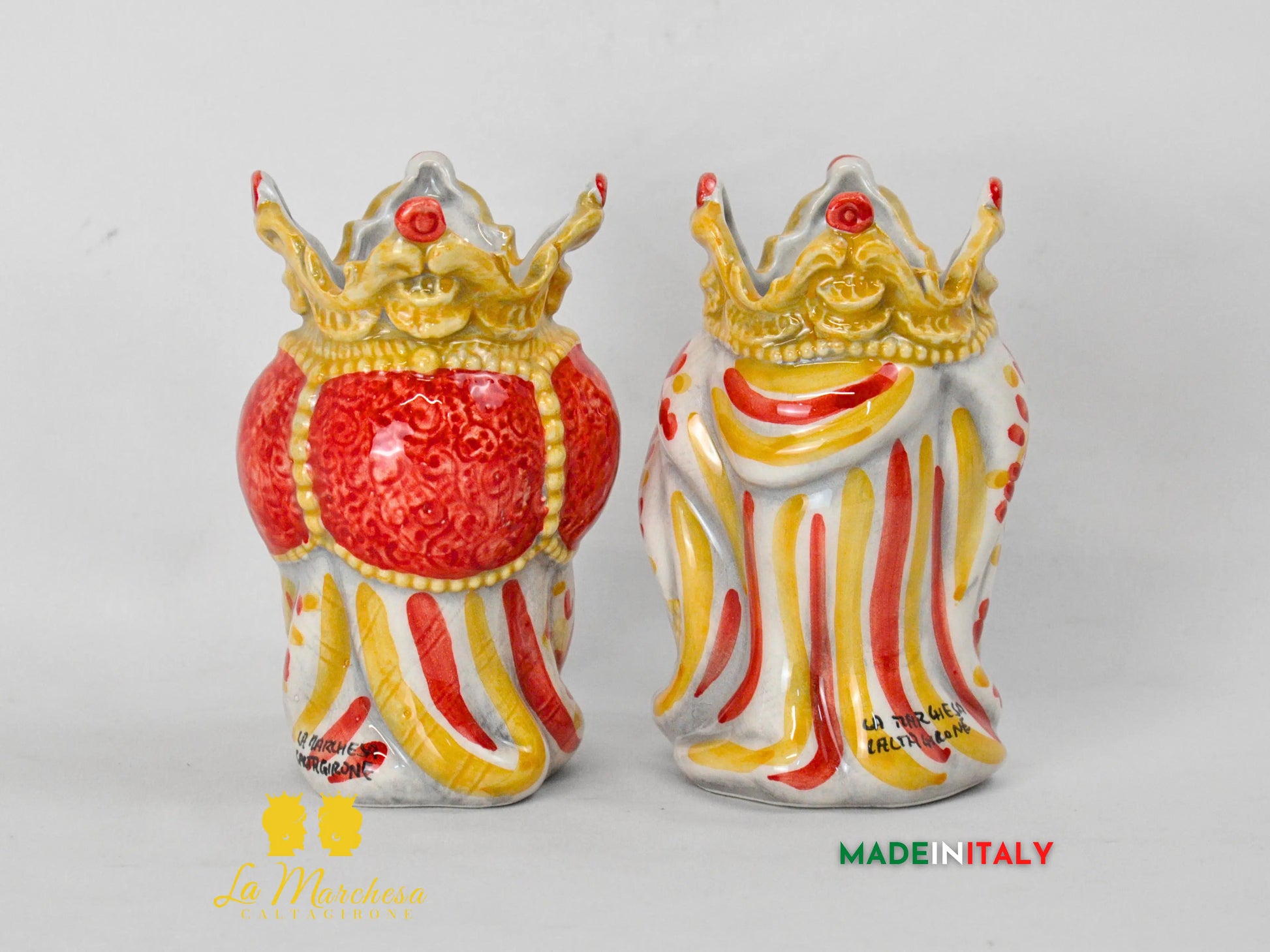 Teste di Moro in Ceramica di Caltagirone Emiro 14cm- Vari Colori
