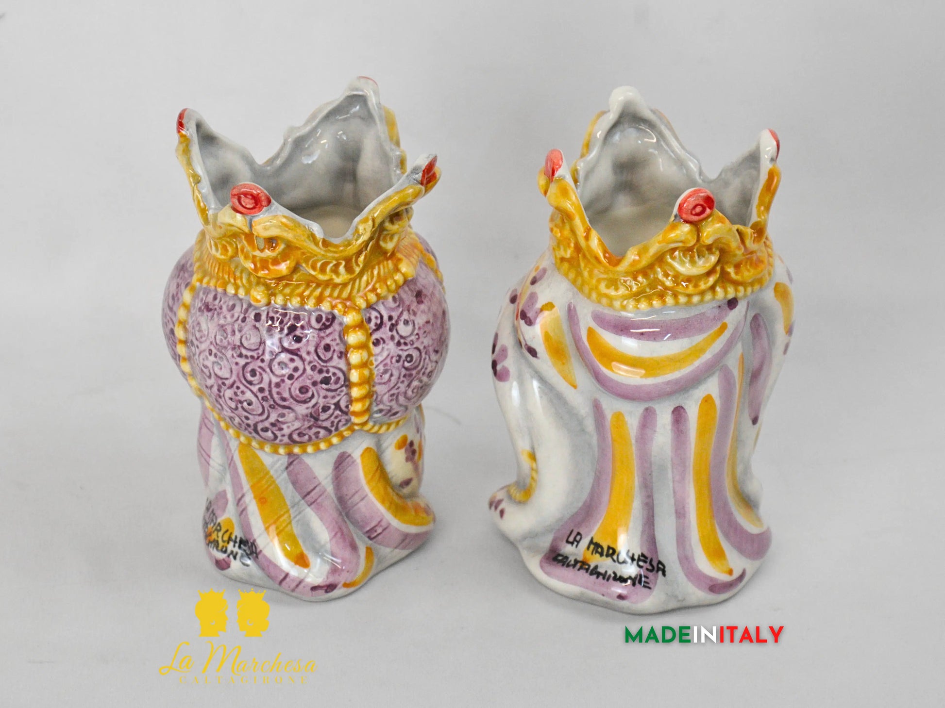 Teste di Moro in Ceramica di Caltagirone Emiro 14cm- Vari Colori