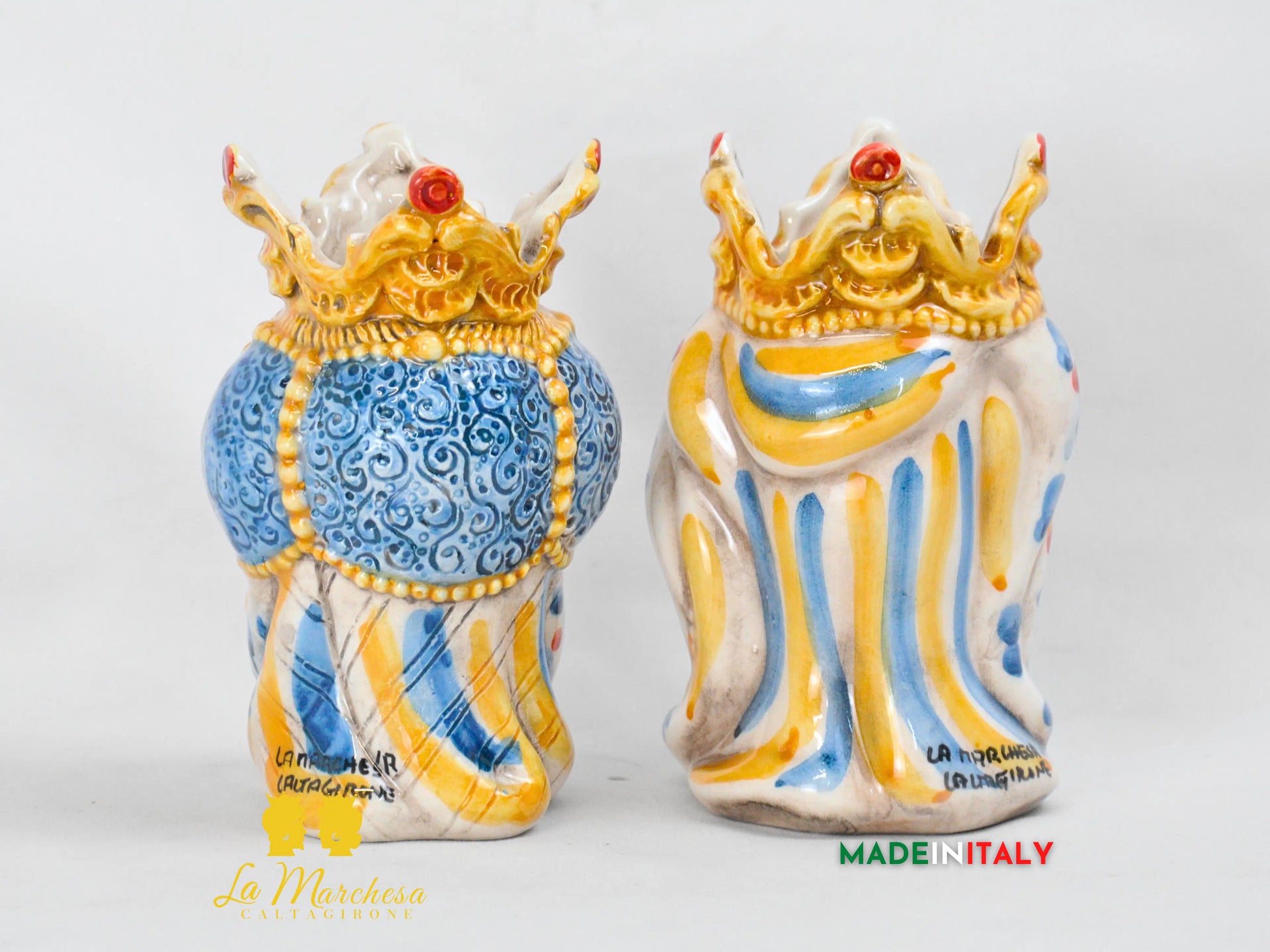 Teste di Moro in Ceramica di Caltagirone Emiro 14cm- Vari Colori