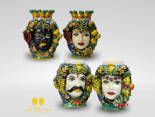 Teste di Moro Taormina Frutta in Ceramica di Caltagirone - Vari Modelli