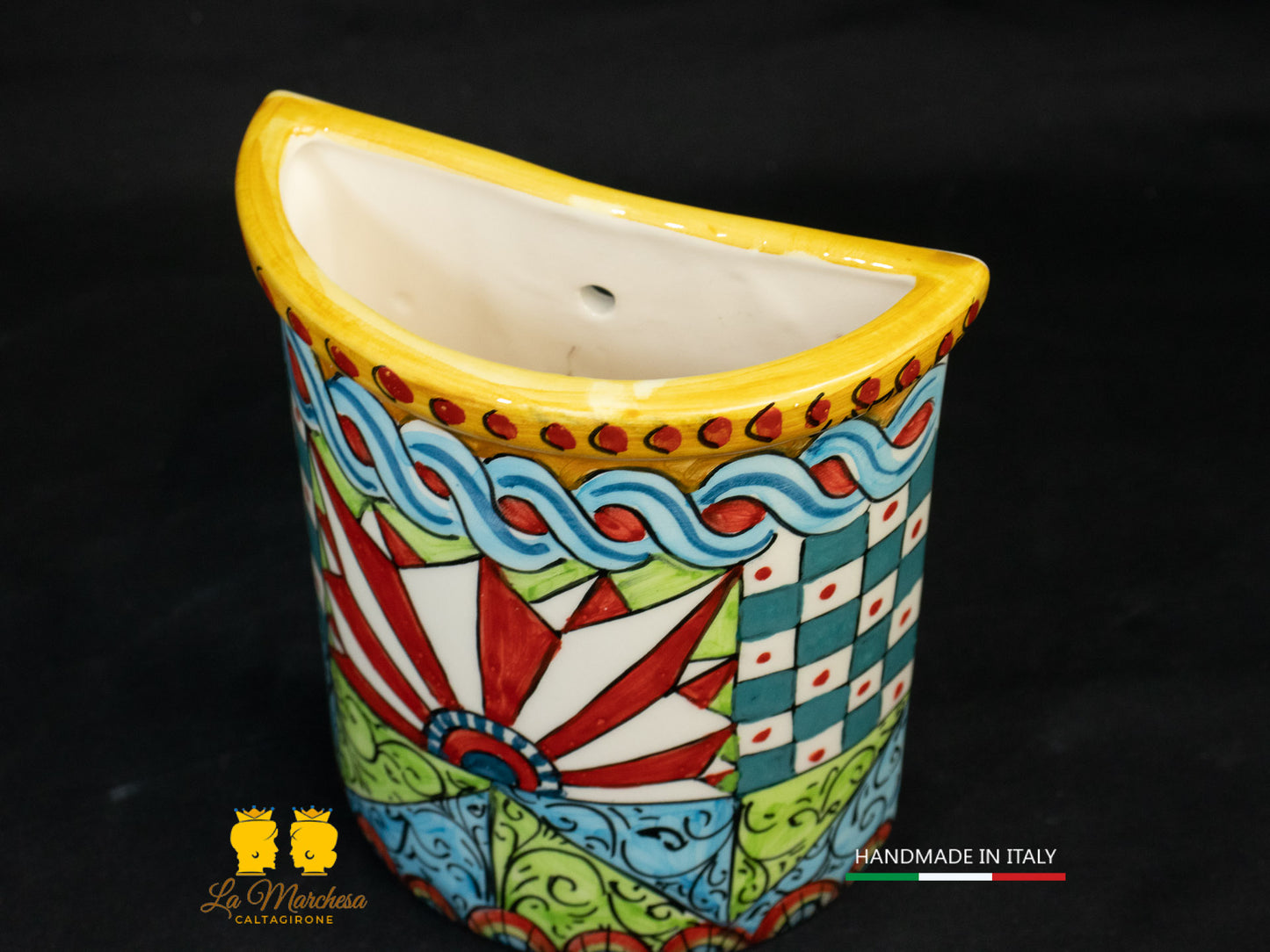 Umidificatori / vaso da parete Ceramica Caltagirone decori carretto siciliano