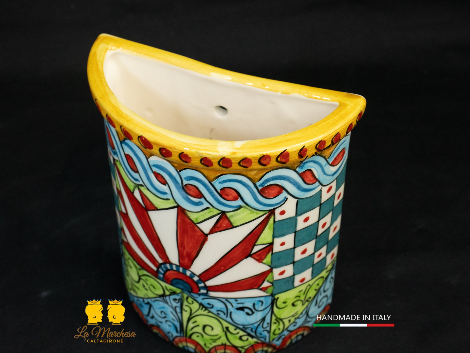 Umidificatori / vaso da parete Ceramica Caltagirone decori carretto siciliano