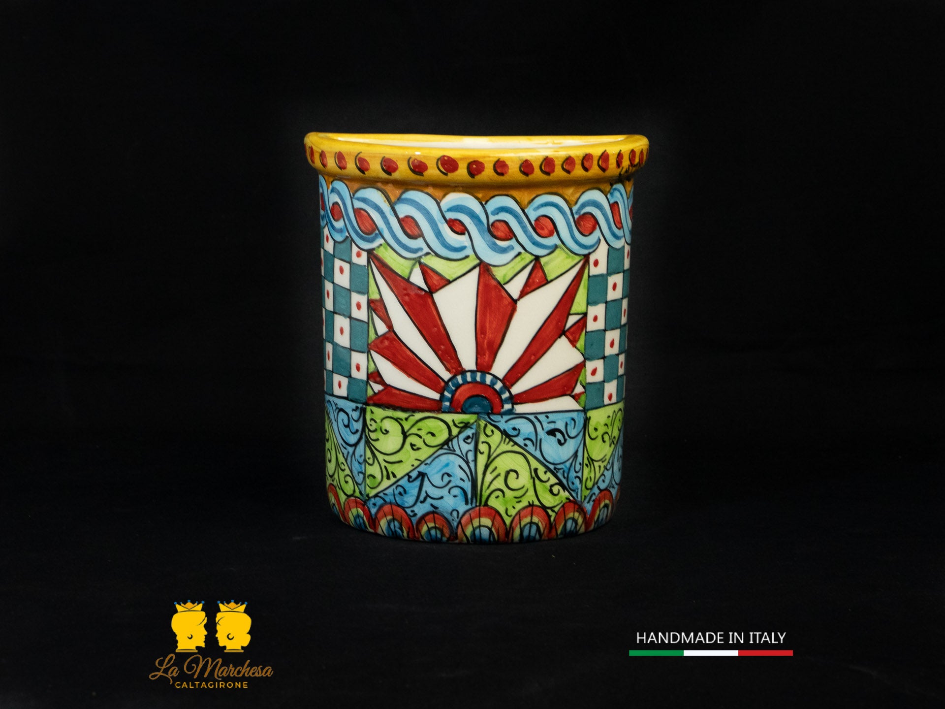 Umidificatori / vaso da parete Ceramica Caltagirone decori carretto siciliano