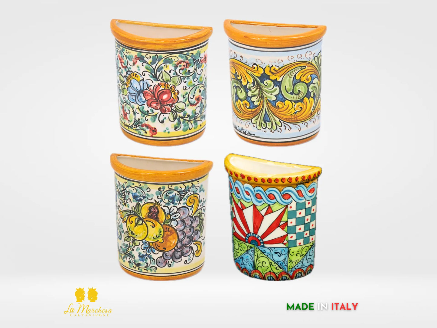 Umidificatori / vaso da parete Ceramica Caltagirone decori carretto siciliano